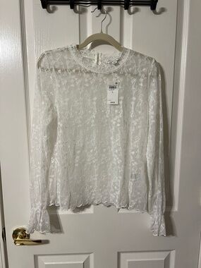 NWT And Now This White Lace Layering Top